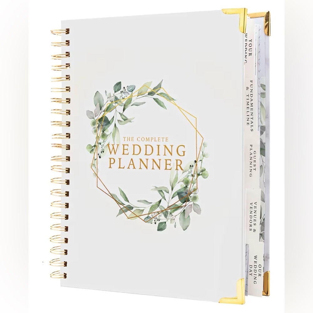 Your Perfect Day Wedding Planner Book and Organizer, Floral w/Gold Accents - NWT